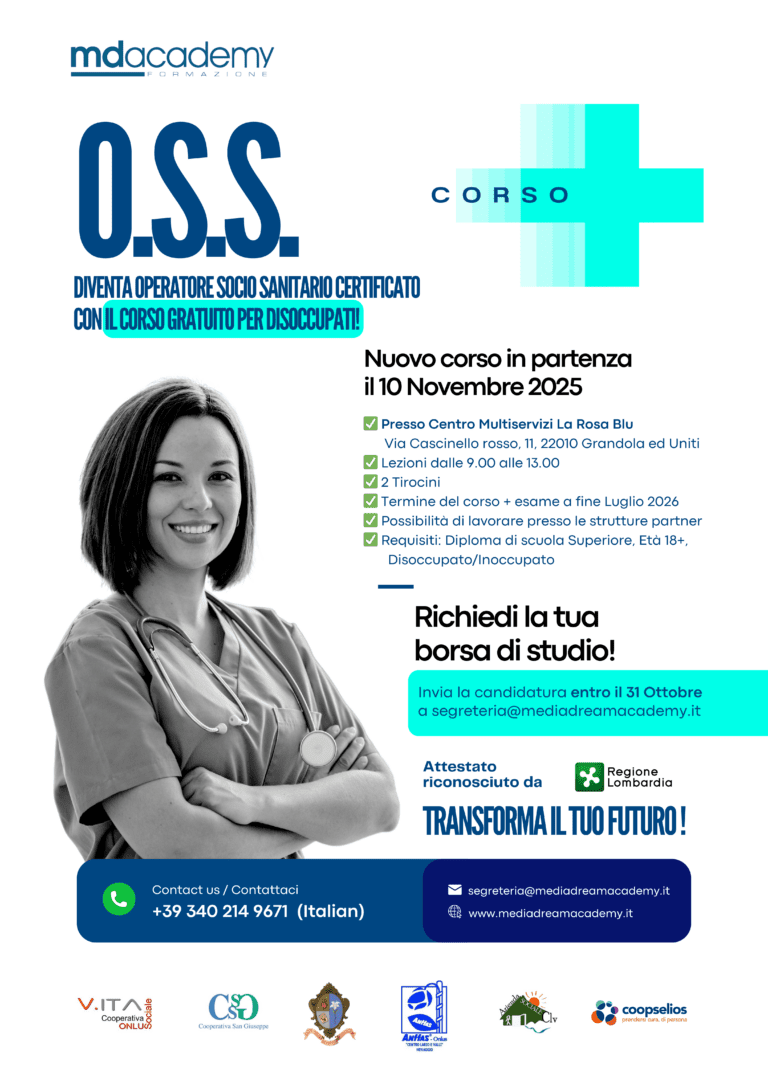 CORSO OPERATORE SOCIO SANITARIO CERTIFICATO – PARTENZA 10 NOVEMBRE 2025